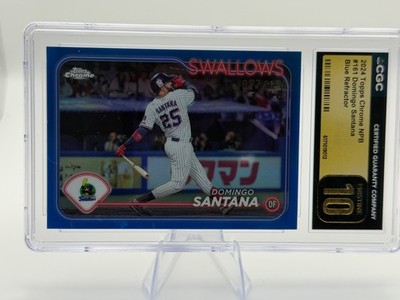 2024 Topps Chrome NPB #161 Domingo Santana Blue Refractor /150 PSA 10! Pop 1