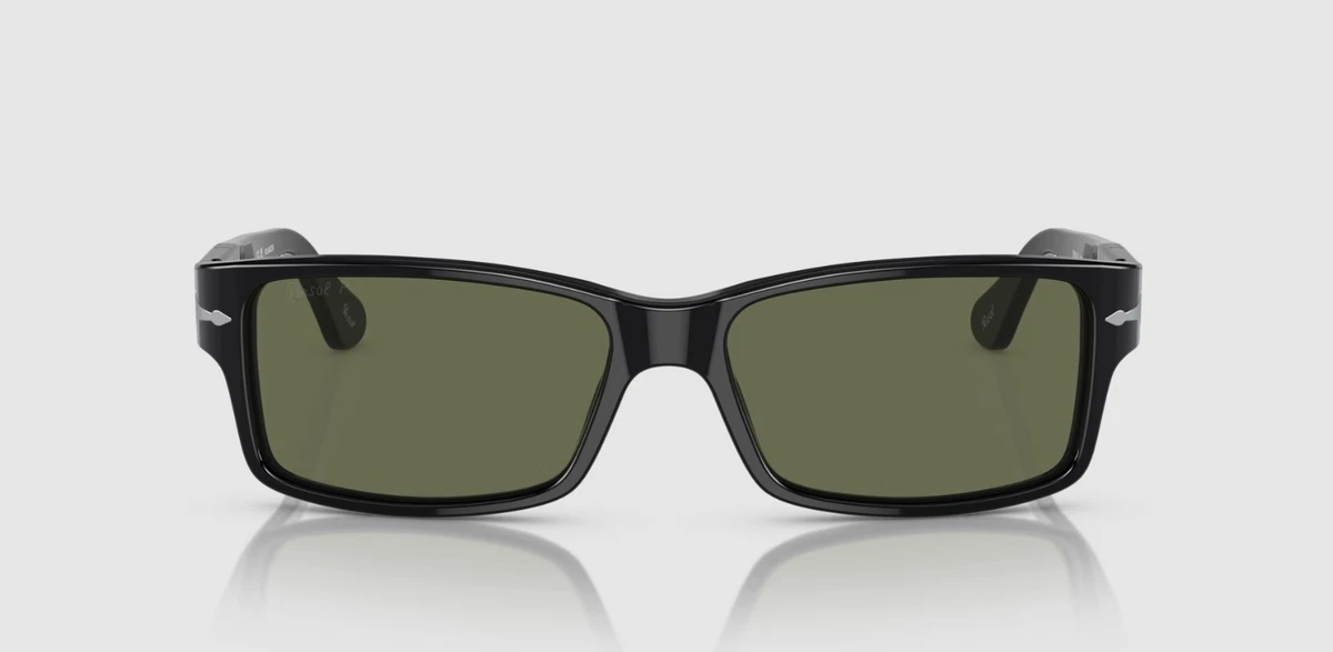 PERSOL PO2803S 95_58 Rectangle Black Polar Green 58 mm Men's Sunglasses