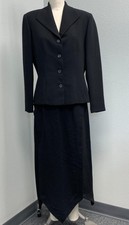 Oberon by Shani G. Black Career Suit 2 Pc Skirt & Jacket Women's 12 Lined