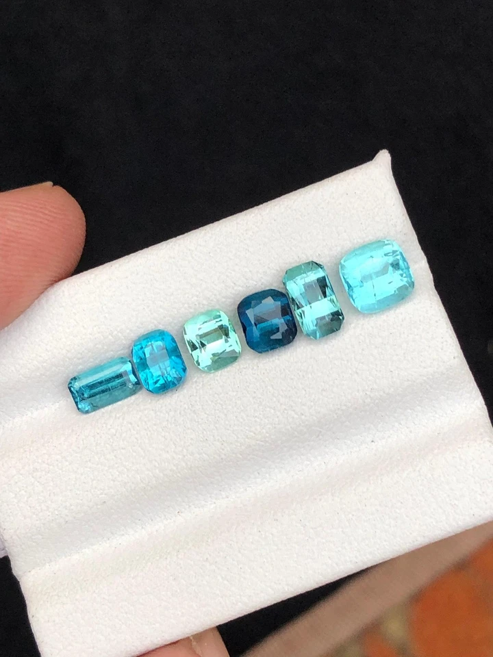 Blue Tourmaline Faceted Lot 4.55 ct - Natural Stones from Afghanistan - Image 3 of 4