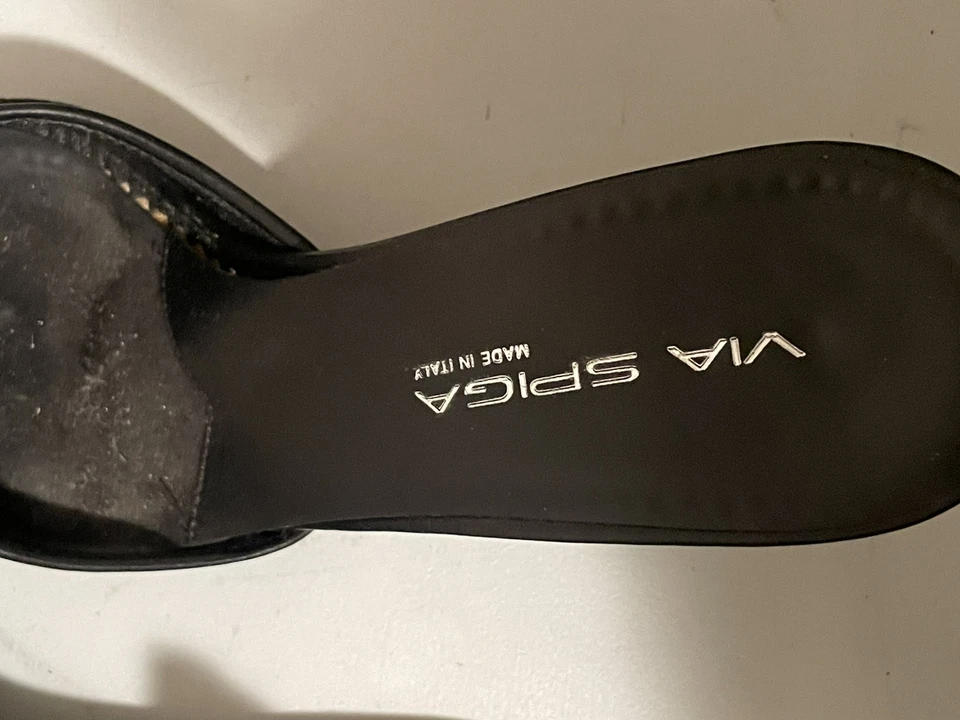 Tacones de gamuza negros VIA SPIGA para mujer talla 40/10 vintage Foto 4 de 4