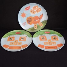 3 Birds Eye Melamine Plates Waffles & Fish Fingers 25cm