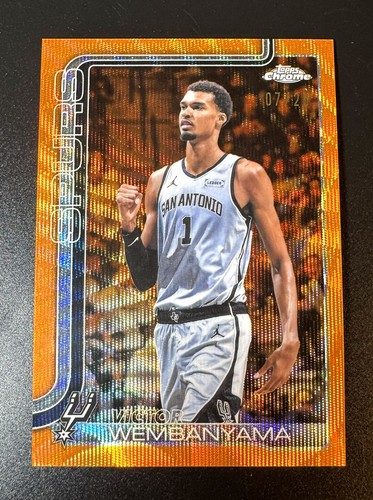 2025-26 Topps Chrome Update Victor Wembanyama #22 Orange Wave Refractor /25