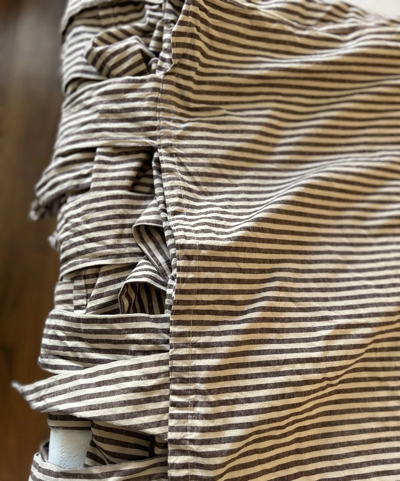 West Elm Pierce & Ward Cotton Linen Stripe KING/CAL. KING Duvet Cover USED READ - Image 3 of 4