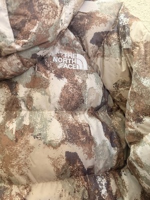 The North Face Hydrenalite Down Midi Coat Womens XL Beige Camo Hooded Puffer