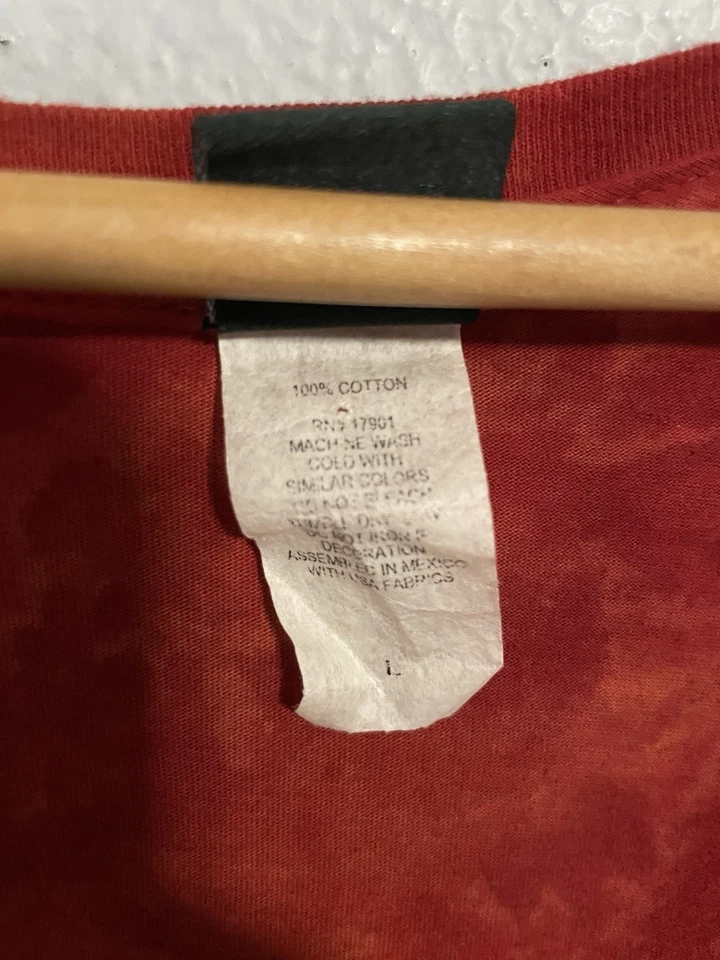 Vintage Womens Top Large Red Burnout Stretch Lightweight Long Sleeve Boho Y2K - Image 4 of 4