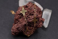 Round Cross Bracelet in solid 18ct Gold 7 inches long