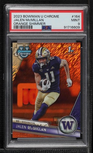 2023 Bowman U Chrome Orange Shimmer Refractor /25 Jalen McMillan #164 PSA 9 MINT