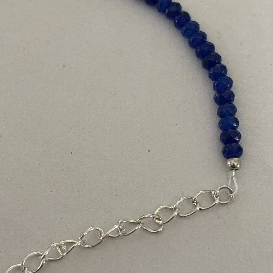 Sapphire Bracelet On Sterling Silver Chain 7.5 - Image 3 of 3