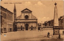 Firenze Italy Chiesa Di Santa Maria Novella Historic Architecture Postcard