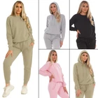 Womens Tracksuit Set Ladies Crew Neck Sweatshirt Casual Joggers Suit S-2XL