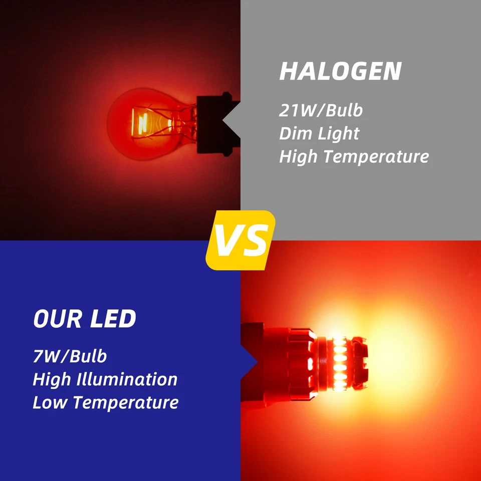 3157 LED rojo flash estroboscópico freno intermitente luz de parada trasera bombilla de estacionamiento 2 piezas Foto 3 de 4