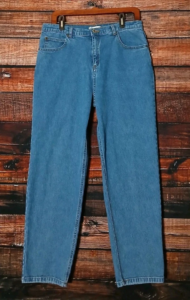 Jeans Coldwater Creek 14 Petite 14P Vintage Estilo Mamá Tiro Alto Denim Recto Foto 3 de 4