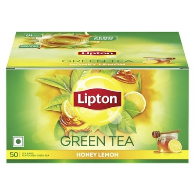 Lipton Honey Lemon Green Tea Bags 50 Tea Beg Flavoured Green Tea, 70 Grams