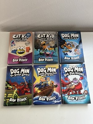 Dog Man & Cat Kid Book Collection Set Lot - 6 books