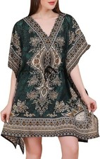 Women's Short Kaftan Kimono Dress Boho Beach Cover Up Caftan Lounge Nightwear