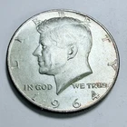 1964 Kennedy Silver Half Dollar 90% Silver Circulated Coin Free Shipping #7950