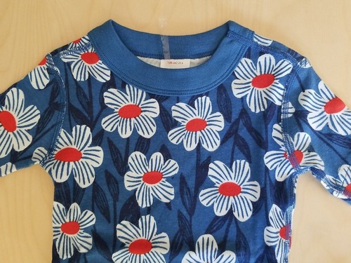 NWT HANNA ANDERSSON BLUE DAISY ORGANIC SHORT JOHN PAJAMAS 100 4 - Picture 2 of 5