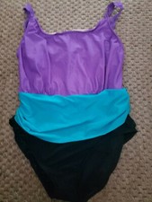 Vintage Robby Len Swimfashions One piece color block swimsuit large union made