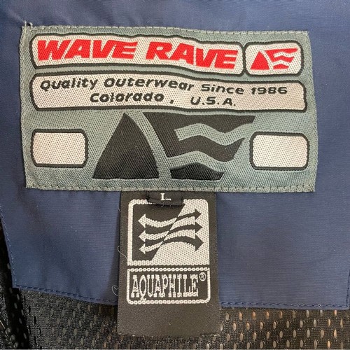 Vintage Wave Rave Jacket Men Snowboarding Blue Nylon 90s Zipper Yellow Coat - Picture 3 of 16