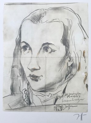 HORST JANSSEN, [1976] Der gewünschte Novalis für Hermann Laatzen, signiert