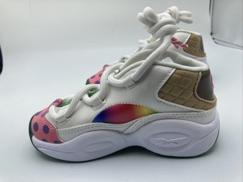 Reebok Neonati Iverson Question Mid X CandyLand Pallacanestro H05605 Bianco/Verde - Foto 2 di 12