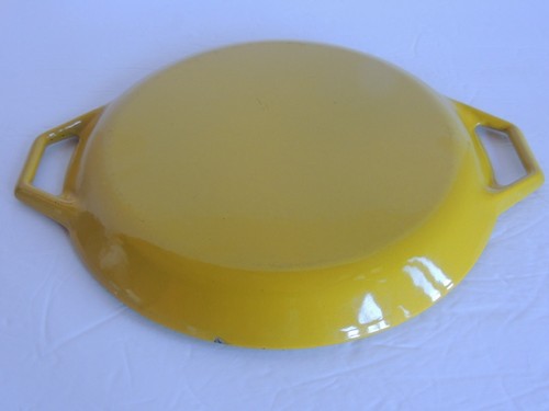 Cazuela horno holandés MCM vintage NAACO Dinamarca D3 hierro fundido esmaltado amarillo 2 piezas - Imagen 15 de 15
