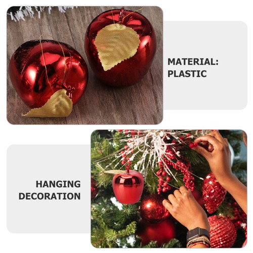 12pcs Apple-design Christmas Tree Pendants Xmas Hanging Ornaments Home Decor # - 第 3/12 張圖片