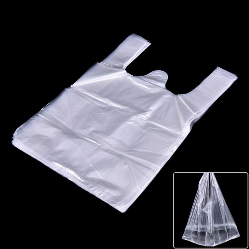 46x 15*23cm Plastic T-Shirt Retail Shopping Supermarket Bag Handle Packaging XC - Afbeelding 1 van 11