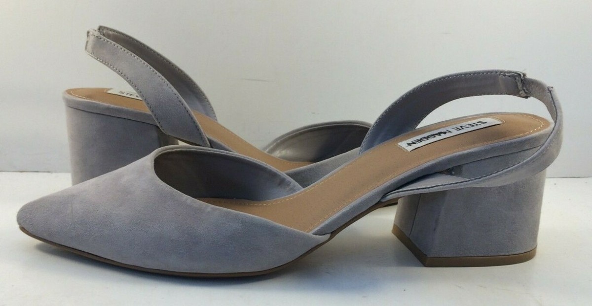 Steve Madden Gray Leather Day Slingback Pumps Womens Size US - Main Image