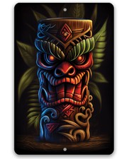 Metal Sign - Hawaiian Tiki Mug - Home, Beach Bar, Poolside, Patio, or Tiki Bar