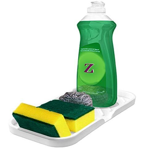 Sponge Holder For Kitchen Sink Organizer Tray updated Version With Drain Lip S-image