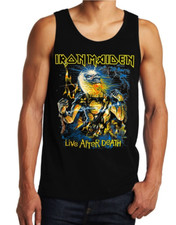 IRON MAIDEN LIVE AFTER DEATH Heavy Metal Band Men's Black Tank Tops