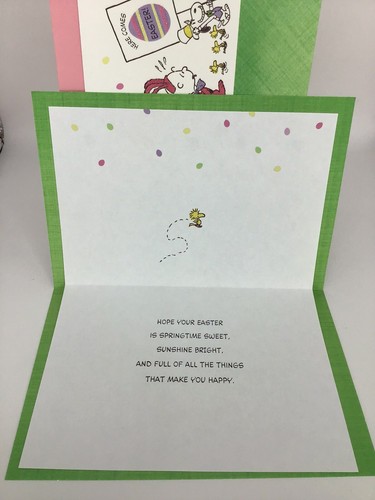 2 Hallmark Snoopy Woodstock Peanuts Frohe Ostern Karte Jemand besondere Familie - Bild 2 von 2