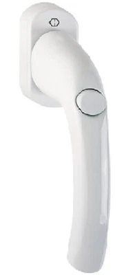 Hoppe Tokyo Alu. F9016 weiß Fenstergriff Druckknopf, selbstsperrend 0710SV/U26