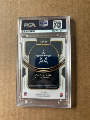 2021 Prizm Select CeeDee Lamb Purple Prizm Patch Auto /49 PSA 9 #SMCL - Picture 2 of 2