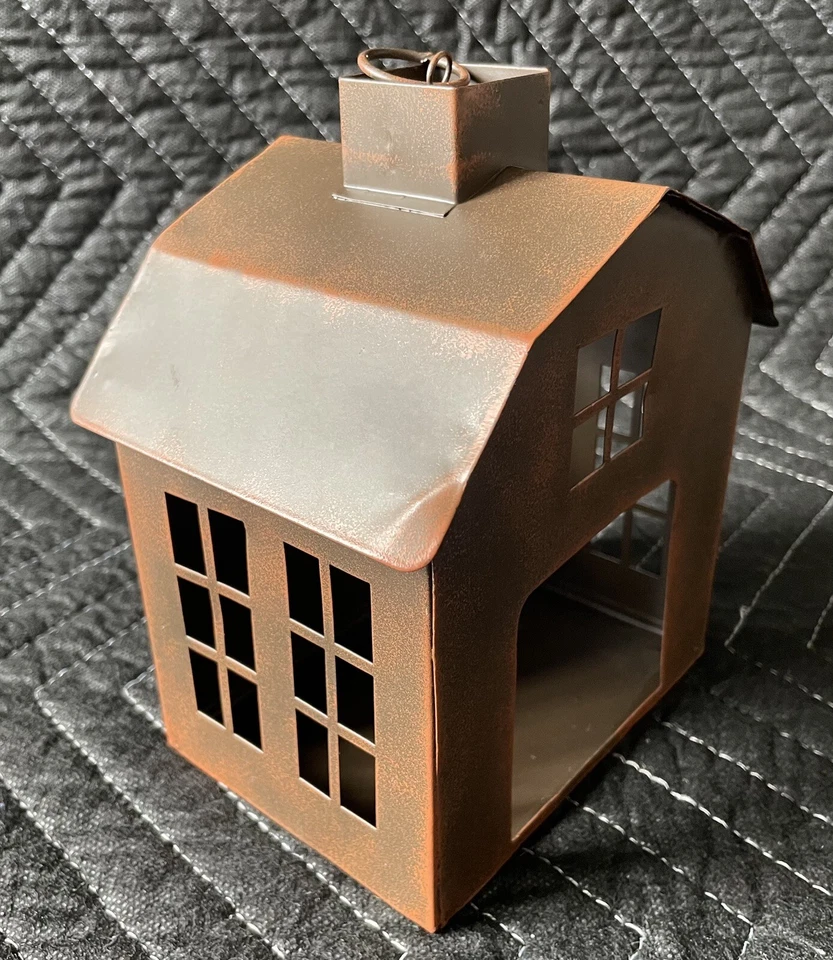 Suporte de vela estilo casa pássaro cobre painel janela lanterna pendurada vela Yankee - Imagem 4 de 4