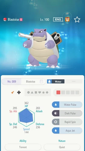 SHINY Blastoise Pokemon Home or Bank | SAME DAY DELIVERY Nintendo Switch 3DS