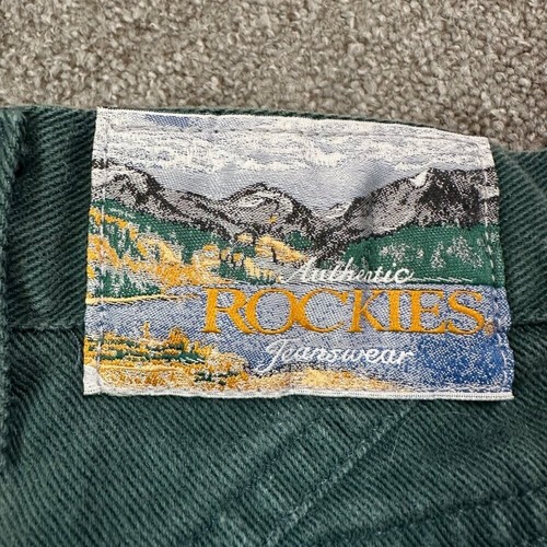 Vintage Rocky Mountain Rockies Denim Cowgirl 90s High Rise Evergreen Green Jeans - Picture 9 of 9