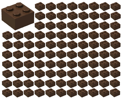  100x NEW LEGO 2x2 Dark Brown Bricks (ID 3003) BULK Parts City Building