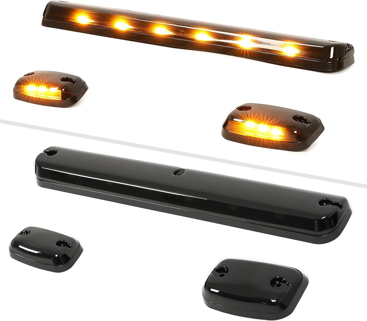 3pc Full Amber Cab LED Roof Marker Light For Assy 07-Up Chevy