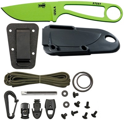 ESEE Venom Green Survival Fixed Knife w/ Sheath Fire Starter IZULA-VG-KIT