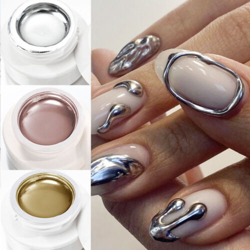 Soak Off Uv Gel Metallic Gel Nagellack Spiegel Silber/Gold 3D Metall ≌ - Bild 5 von 17