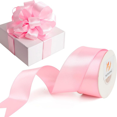 Pink Satin Wired Ribbon 1-1/2 Inch Light Pink Wire Ribbon Easter Wreaths Bows 