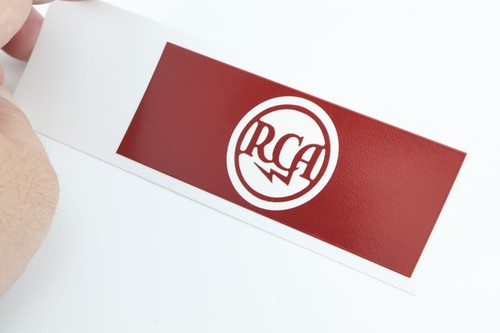 Autocollant sticker autocollant logo RCA imperméable 108 mm (4,25") X40 mm (1,57") rouge - Photo 13/18