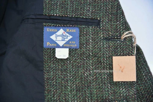BOB DONG Tweed Jacket Blazer Vintage Country Striped Wool Sport Coat For Men - Picture 9 of 12