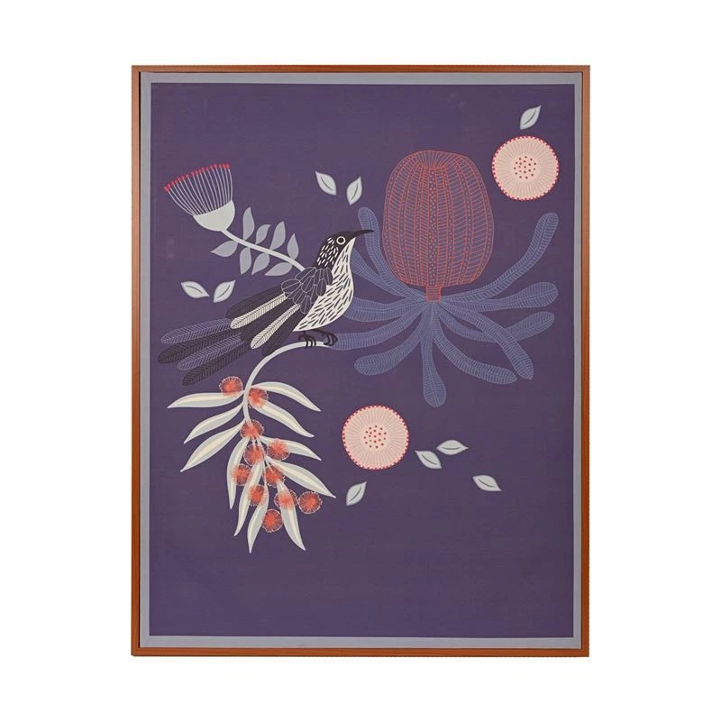 Jocelyn Proust - Framed Wattle Bird Canvas 60x80cm