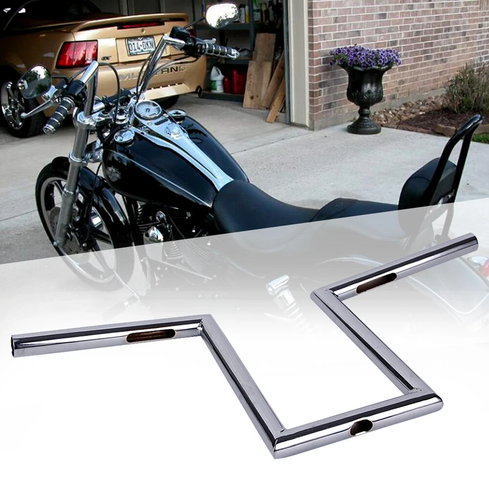 1" Drag Z-Bar Rise 10.5" Ape Hanger Handlebar For Harley Sportster XL 883 1200 Foto 4 de 4