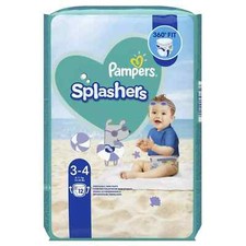 Pampers Splashers Swim Nappies Disposable Swimming Pants 6-11kg Size 3-4 12 Pack 0.58 per nappy
