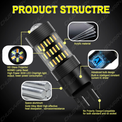 Bombilla LED Automotriz T20 7440 7443 Luc De Reversa DRL Blancas - China Coche De LED De Luz, Luz Trasera LED